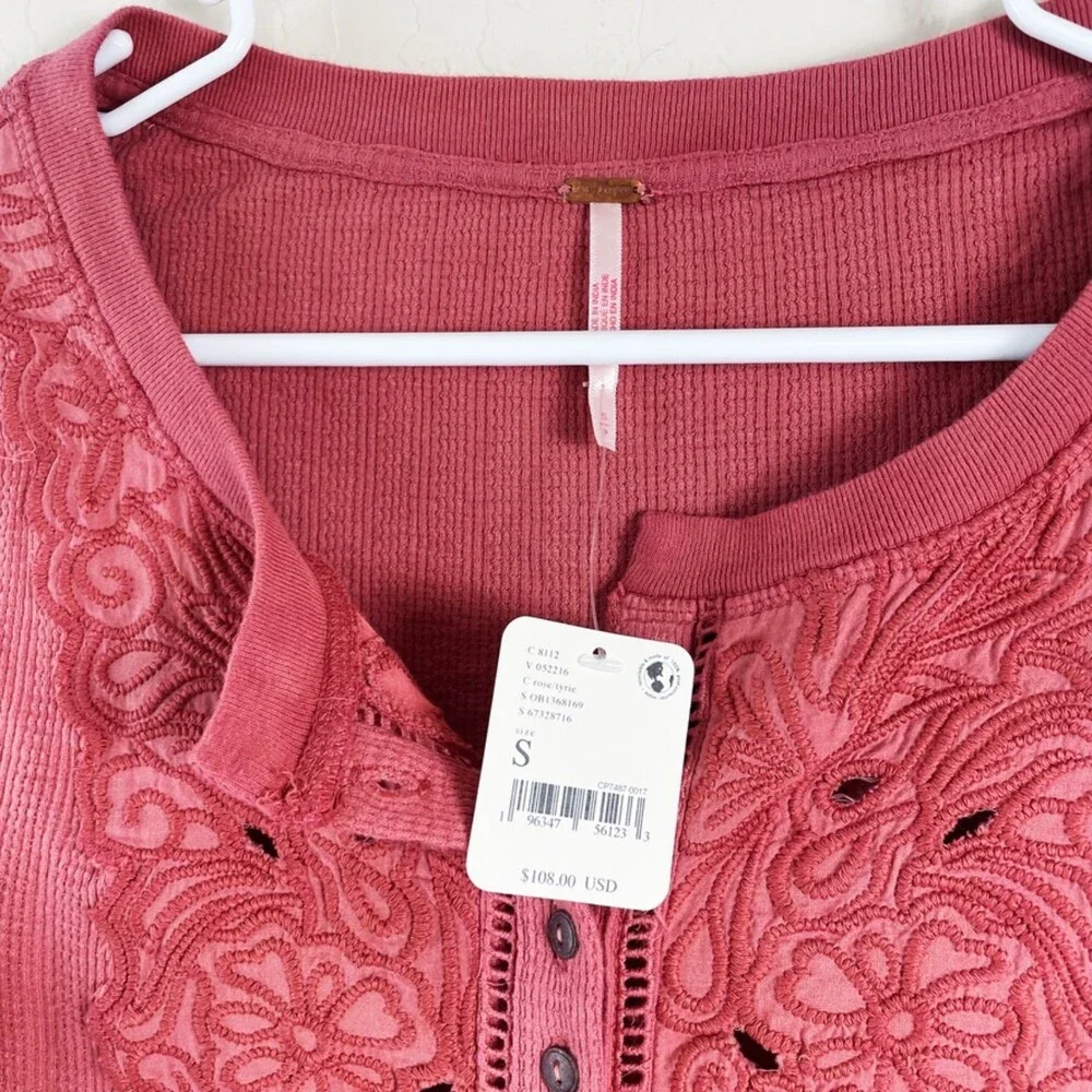 Free People Rose Smoke Sidelines Top